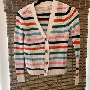 LOFT Women's Colorful Striped Cardigan